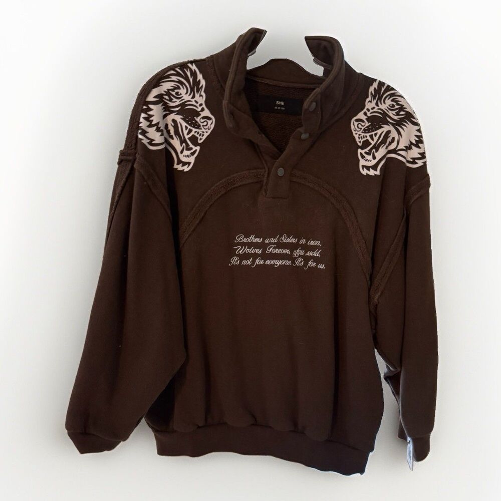 Women’s Darc Sport SHE Wolves Forever Mockneck Pullover Brown XS #95/500 Limited